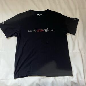 Uniqlo Black Short Sleeve Tee Minimalist Design